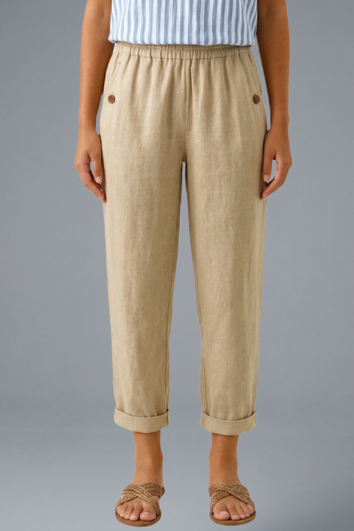 Women’s Trousers with Elastic Waistband and Side Pockets