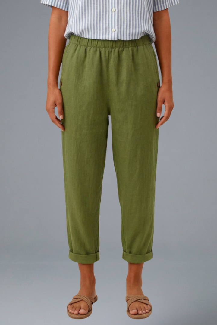 Women’s Trousers with Elastic Waistband and Side Pockets