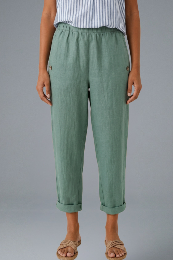 Women’s Trousers with Elastic Waistband and Side Pockets