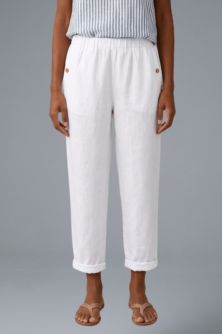 Women’s Trousers with Elastic Waistband and Side Pockets