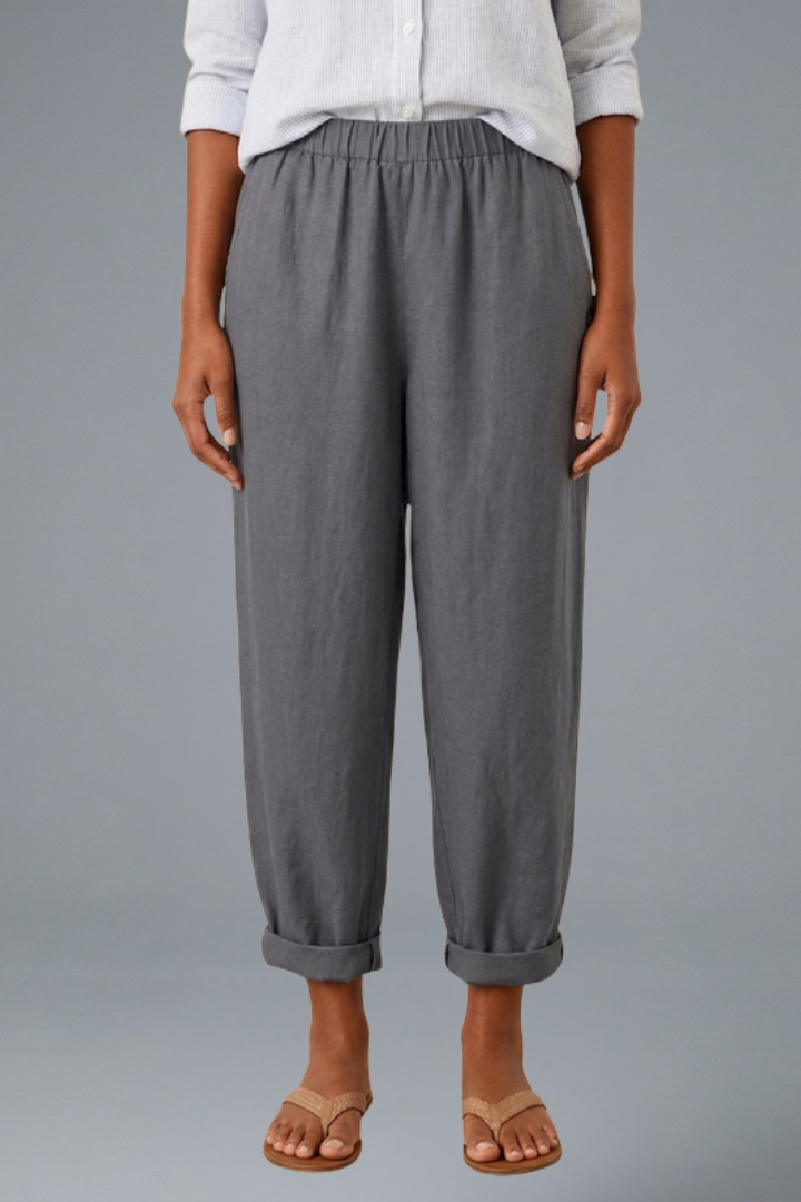Women’s Trousers with Elastic Waistband and Side Pockets