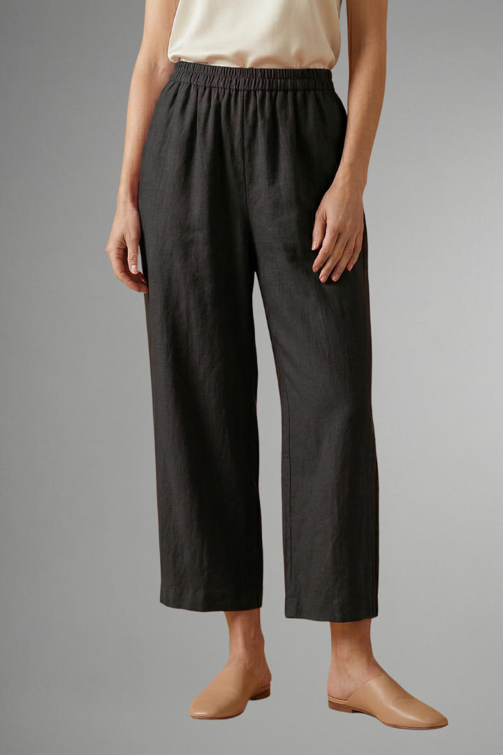 Women’s Trousers with Elastic Waistband and Wide Legs