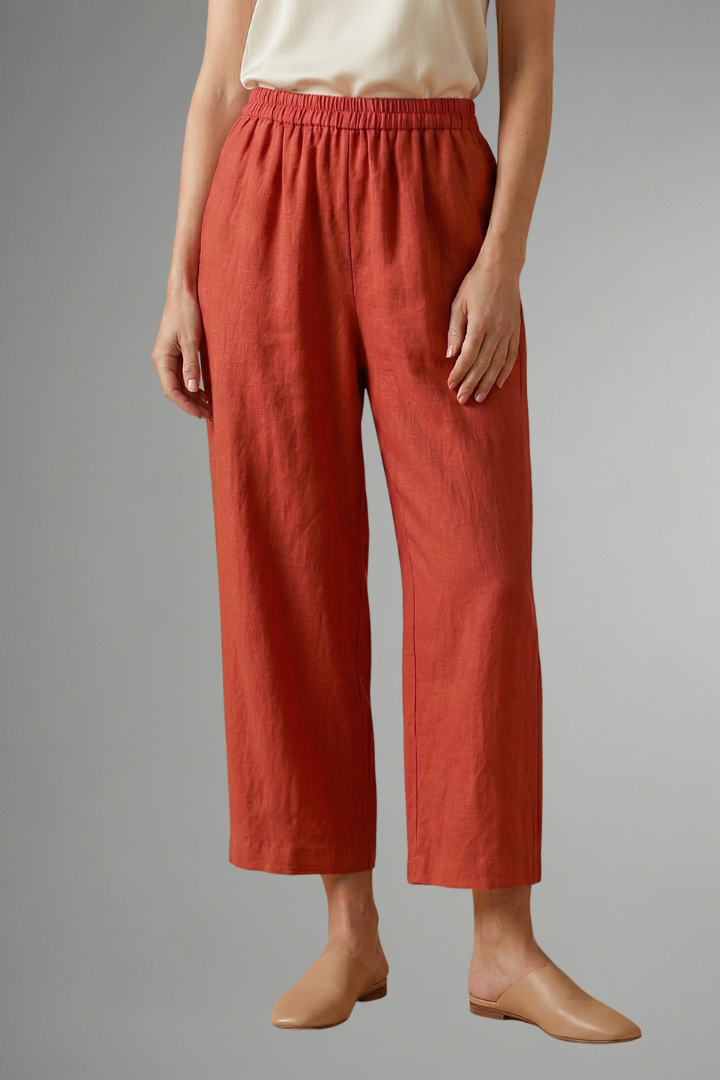 Women’s Trousers with Elastic Waistband and Wide Legs