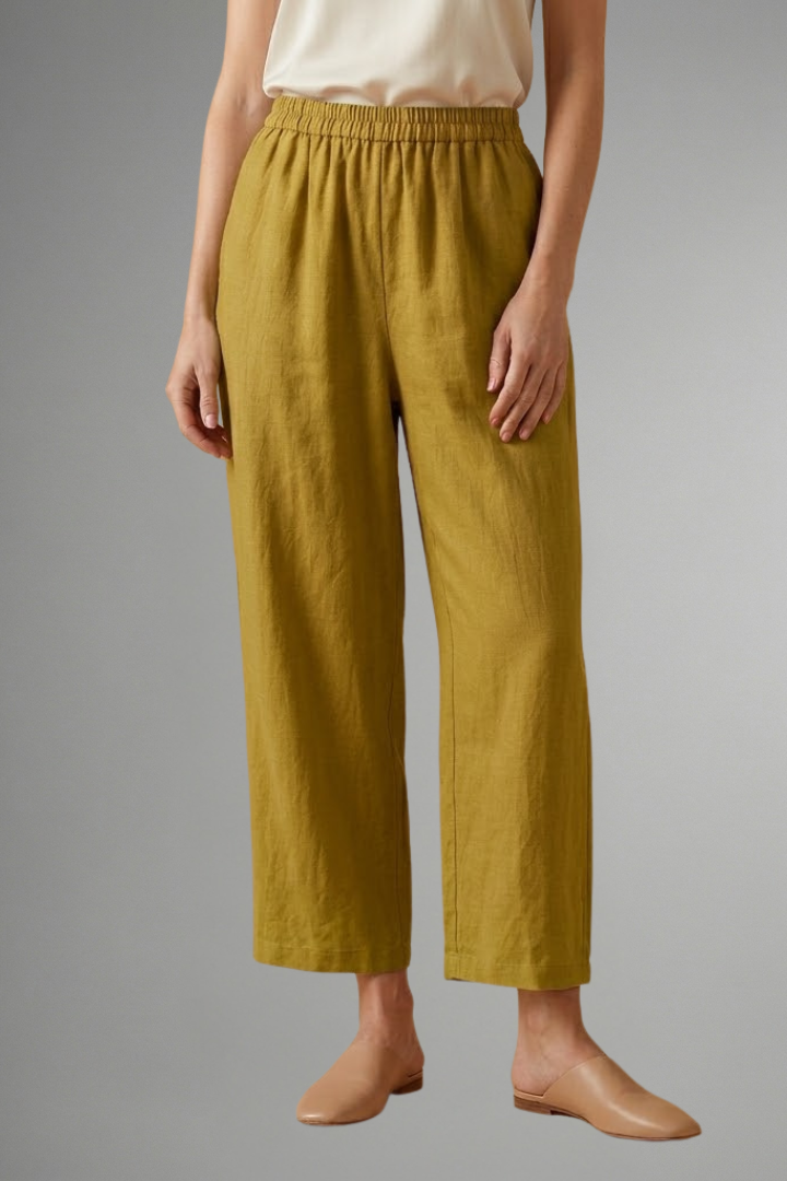 Women’s Trousers with Elastic Waistband and Wide Legs
