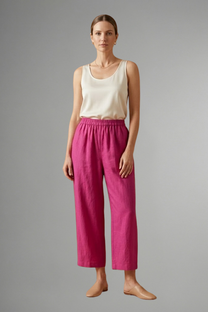 Women’s Trousers with Elastic Waistband and Wide Legs