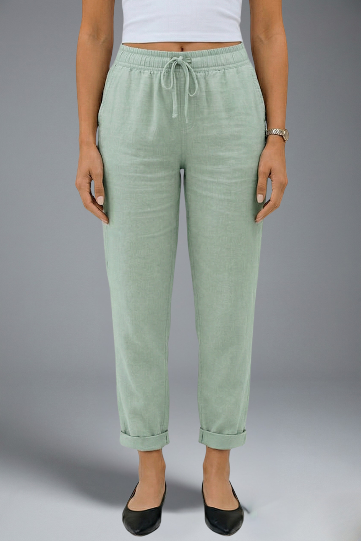 Women’s Trousers with Elasticated Waistband and Drawstring