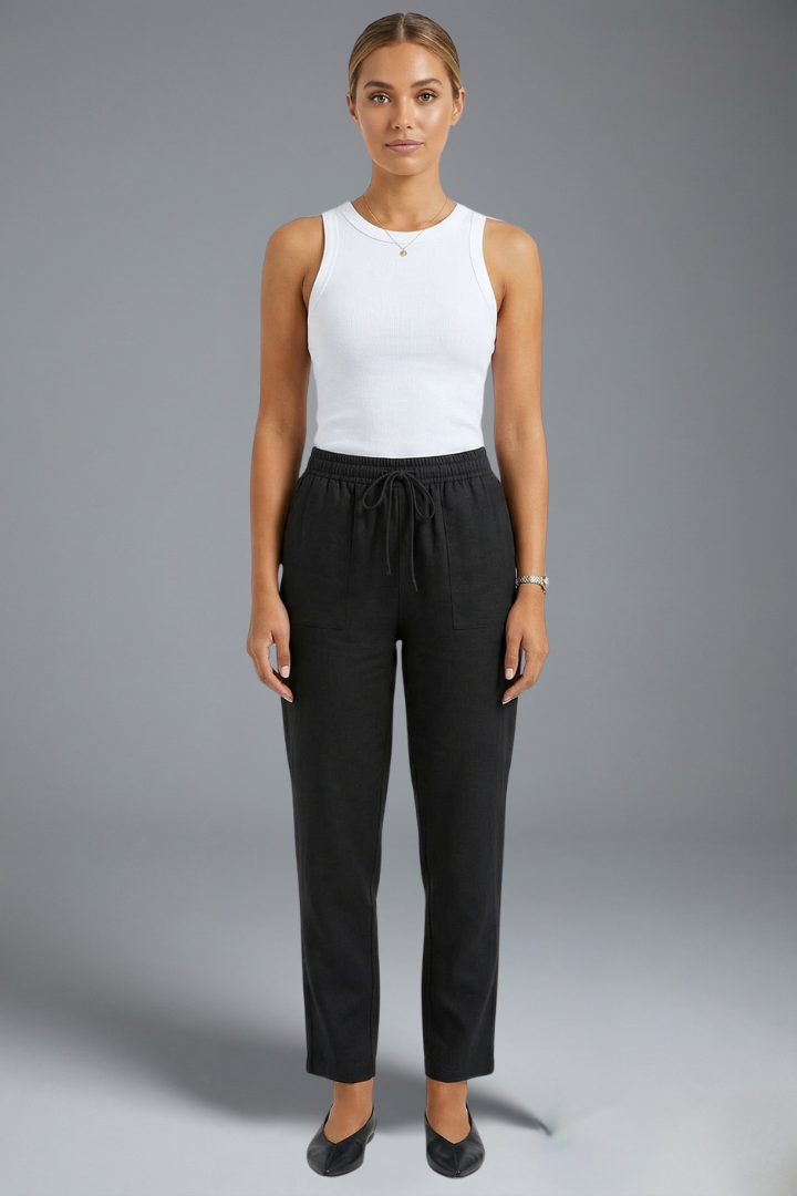 Women’s Trousers with Elasticated Waistband and Drawstring