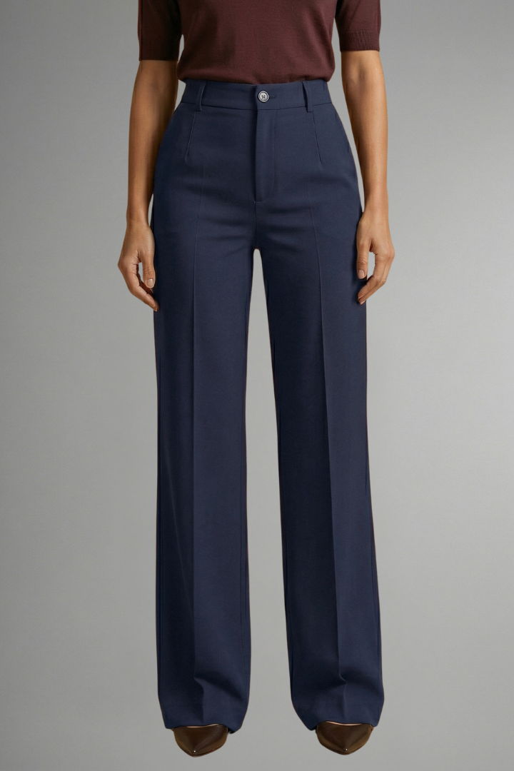 Women’s Trousers with High Waist and Straight Leg