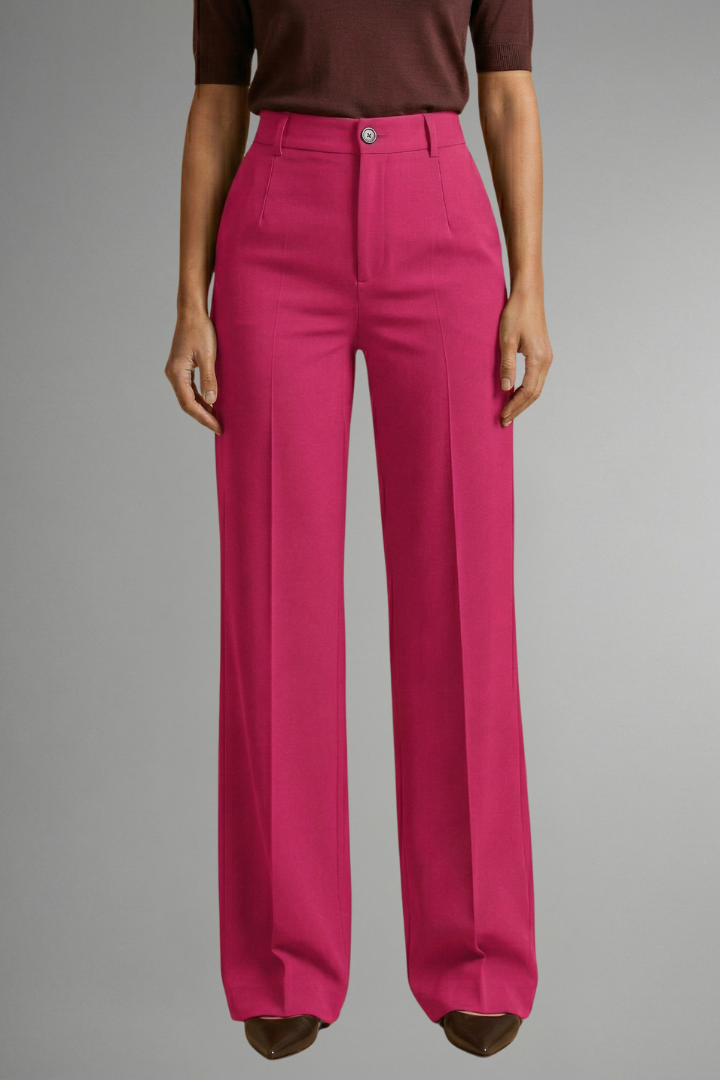 Women’s Trousers with High Waist and Straight Leg