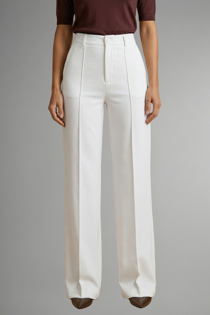 Women’s Trousers with High Waist and Straight Leg