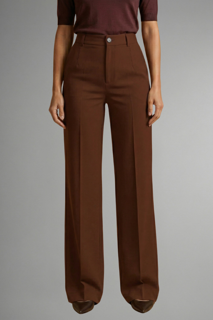 Women’s Trousers with High Waist and Straight Leg