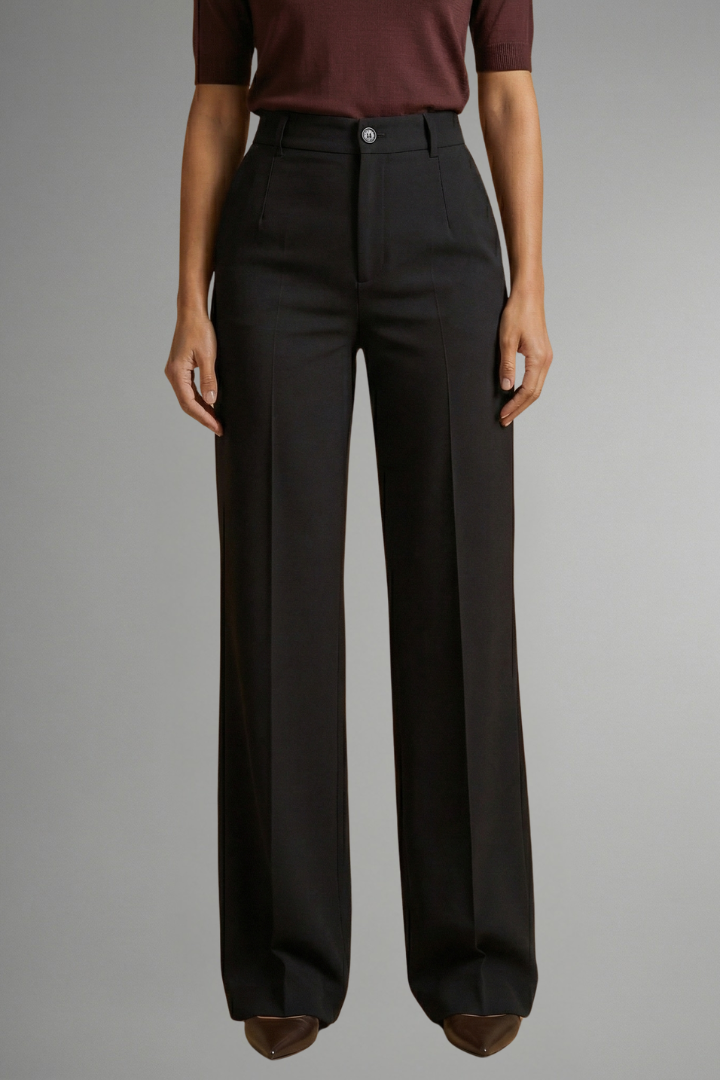 Women’s Trousers with High Waist and Straight Leg