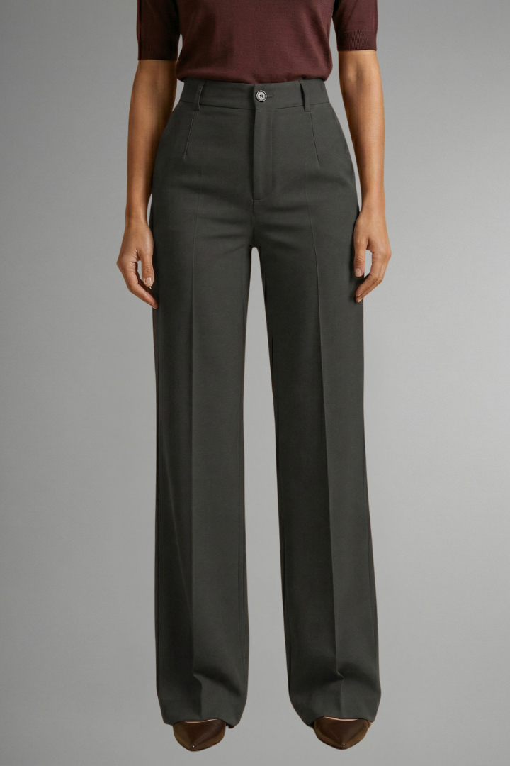 Women’s Trousers with High Waist and Straight Leg