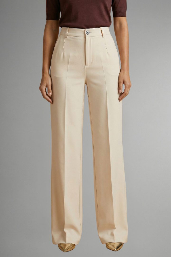 Women’s Trousers with High Waist and Straight Leg