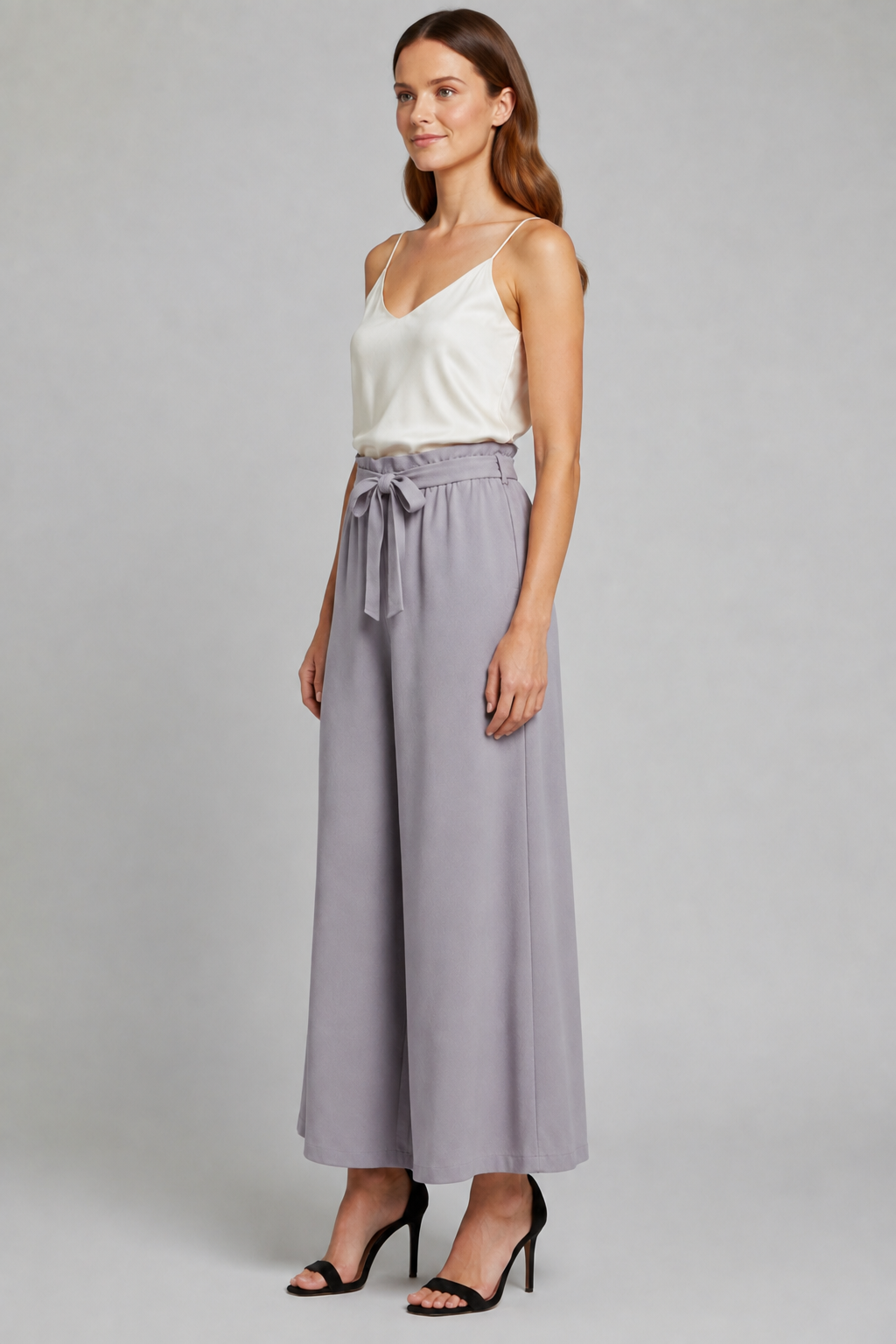 Women’s Trousers with Tie Waist and Wide Legs