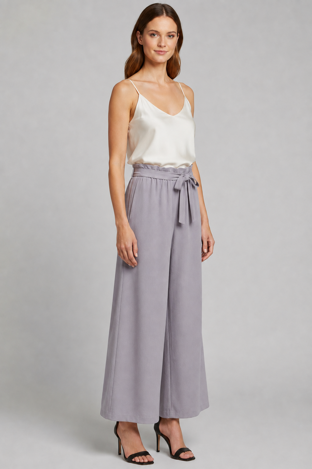 Women’s Trousers with Tie Waist and Wide Legs