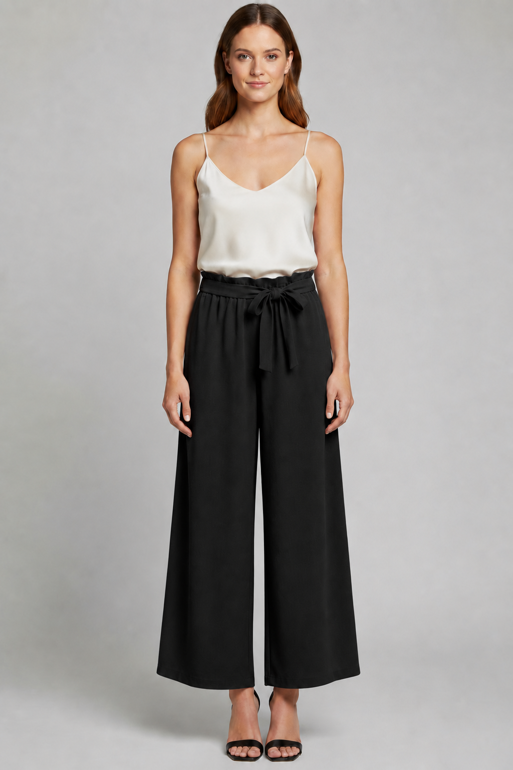 Women’s Trousers with Tie Waist and Wide Legs