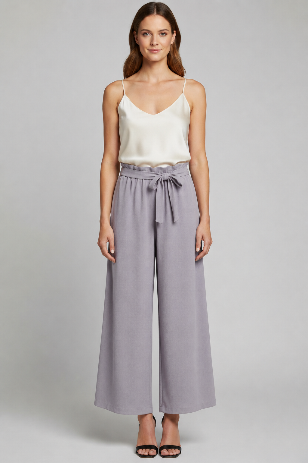 Women’s Trousers with Tie Waist and Wide Legs