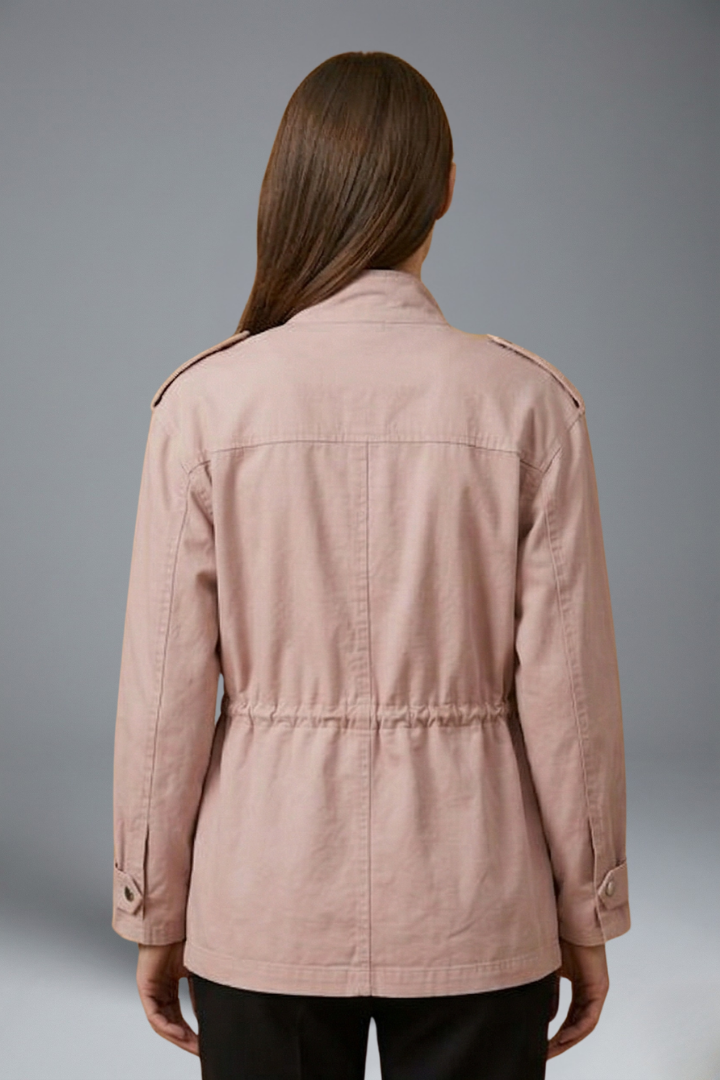 Women’s Utility Jacket with Double Breasted Closure and Belt