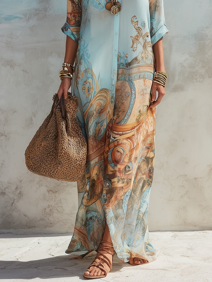 ELVENA™ | Bohemian Paisley Maxi Dress