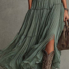 Elizabeth elasticated waist maxi dress by THE WHITMORE FAMILY, flowing fabric, and stylish design perfect for casual or dressy occasions.