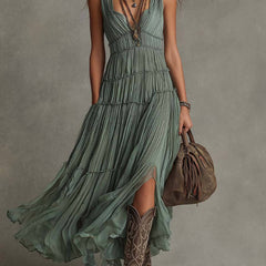 Elizabeth elasticated waist maxi dress from THE WHITMORE FAMILY featuring a flowing fabric and a comfortable, stylish fit.