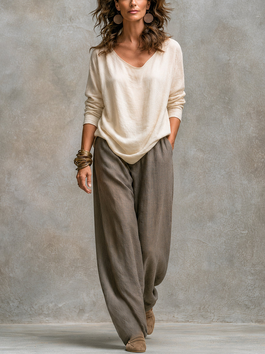 Elena three-piece matching set by THE WHITMORE FAMILY featuring coordinated tops and bottoms in soft fabric, casual style.