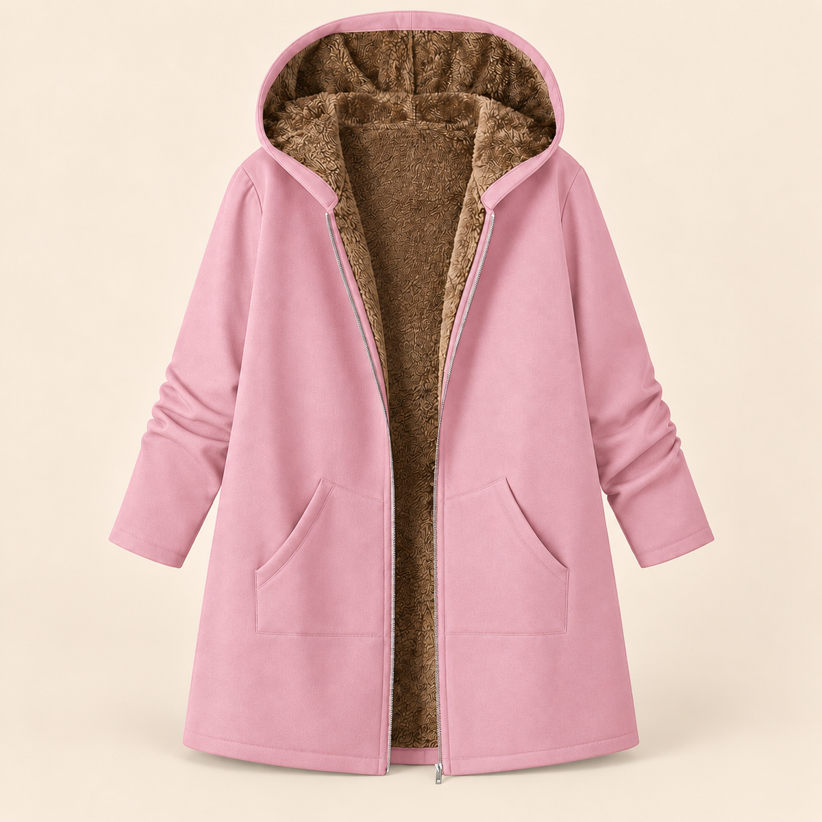 Evelyn™ | Cozy Sherpa-Lined Hooded Coat