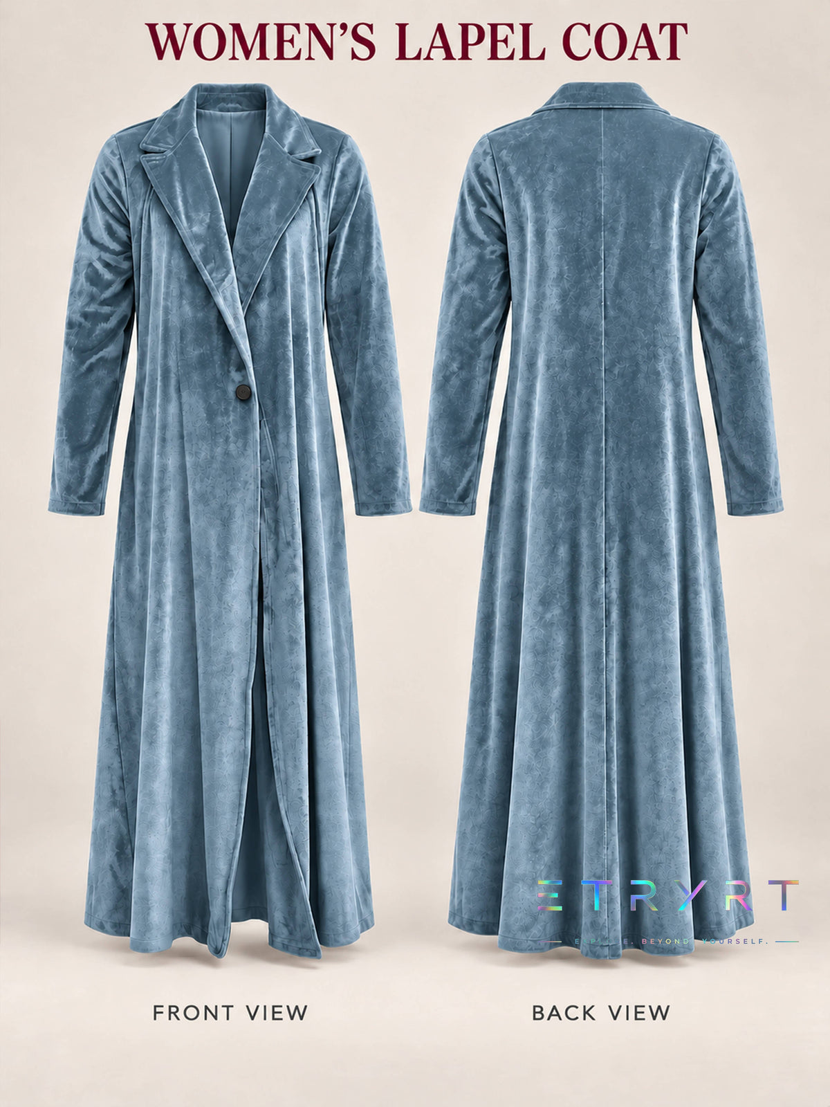 Beatrice | Velvet Open-Front Maxi Coat