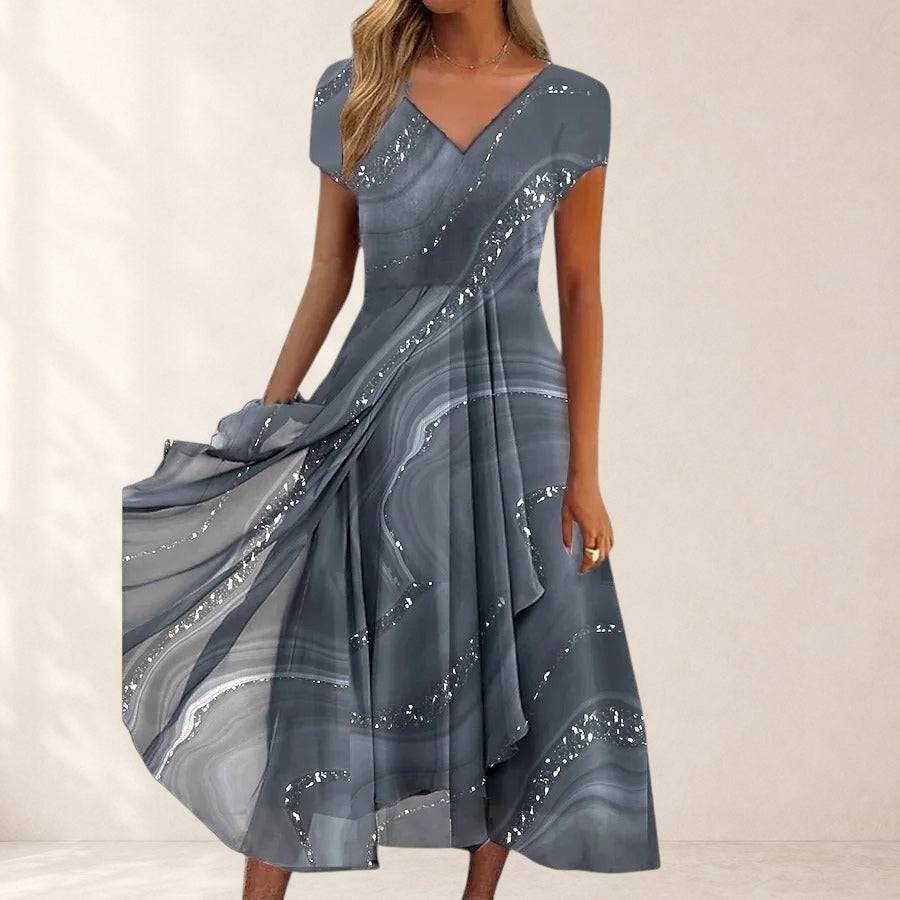 Aubrielle™ flowing midi dress by THE WHITMORE FAMILY, in soft fabric with a elegant silhouette and subtle detailing.