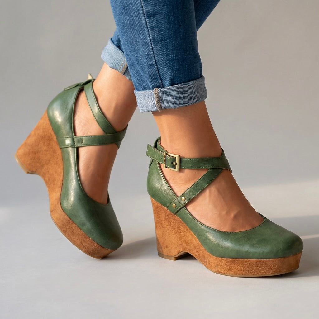 Annabel Cross-Strap Wedges
