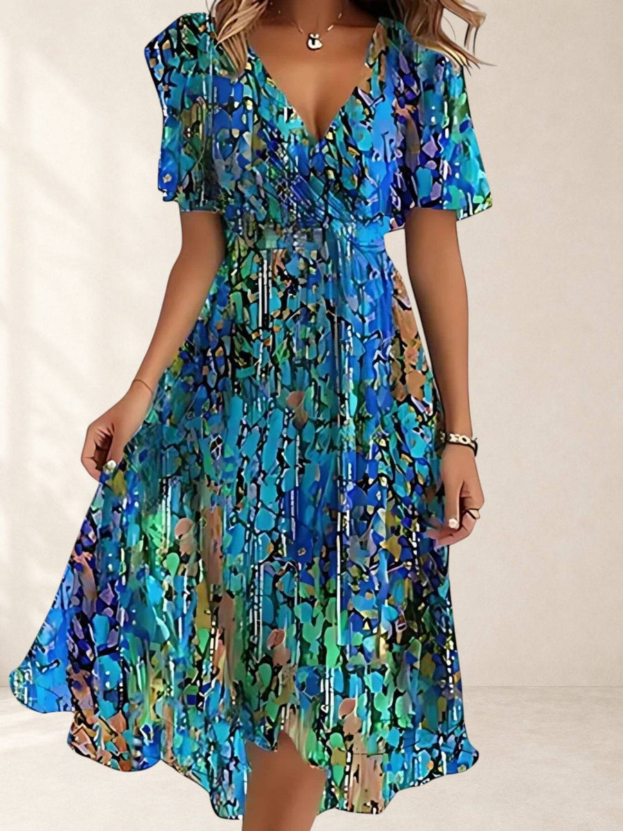 Matilda™ summer dress with belly cover by THE WHITMORE FAMILY, featuring lightweight fabric and a stylish, comfortable fit.
