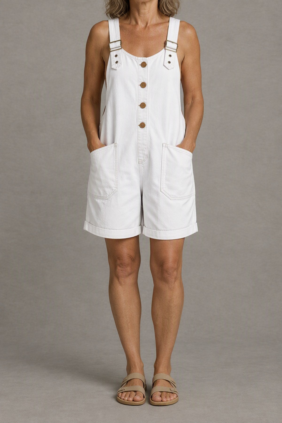 Billie | Relaxed Denim Overall Shorts