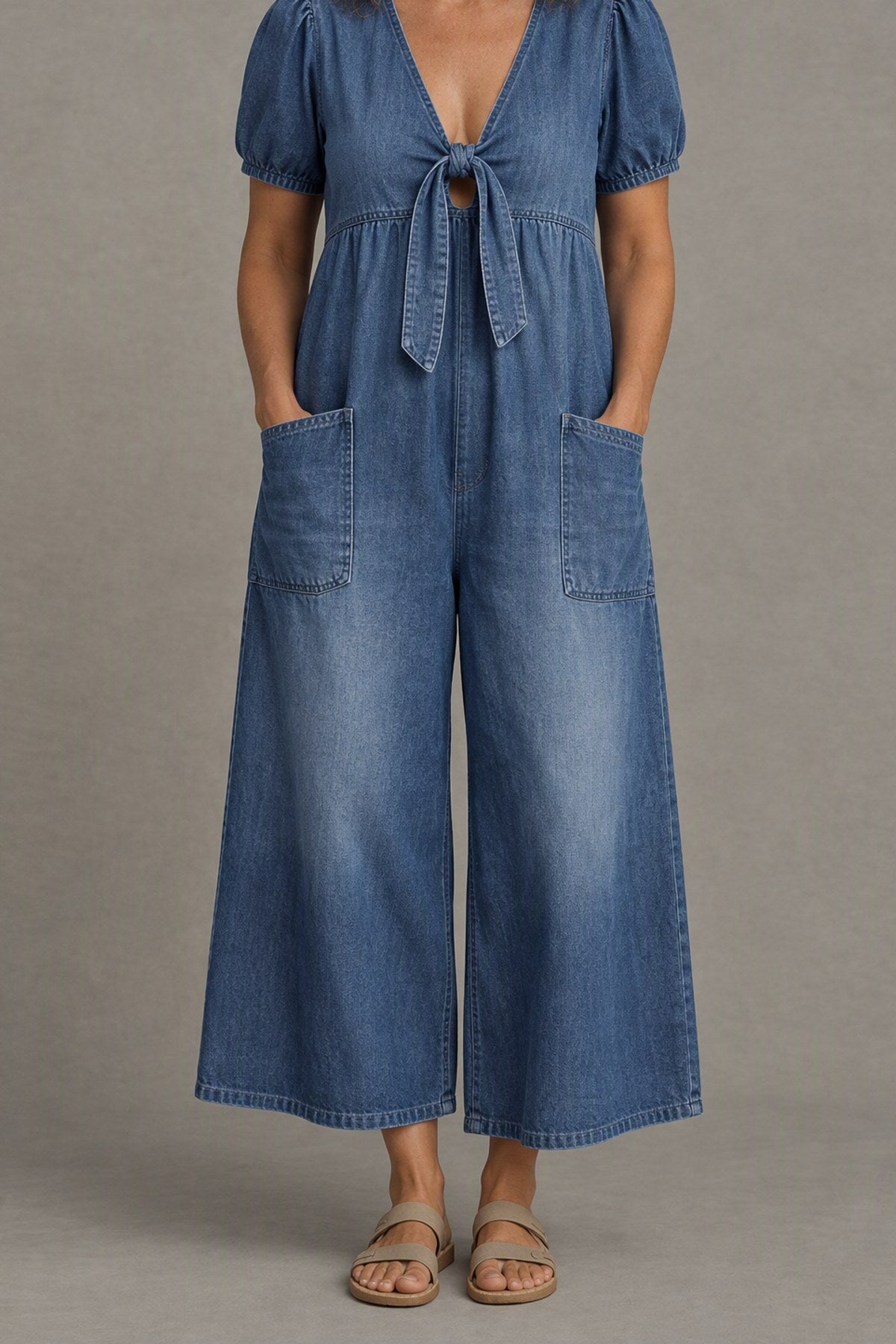 Birdie | Tie-Front Wide-Leg Jumpsuit