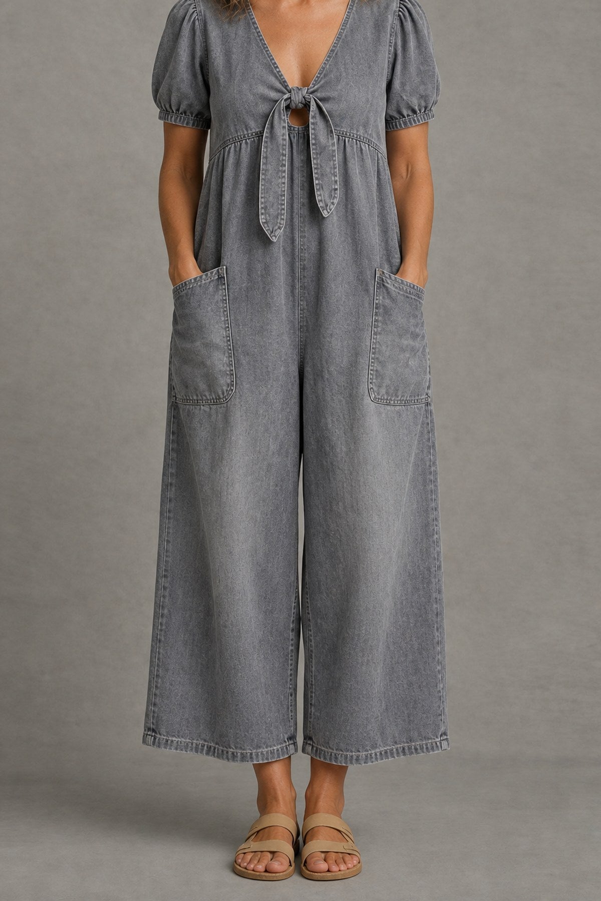 Birdie | Tie-Front Wide-Leg Jumpsuit