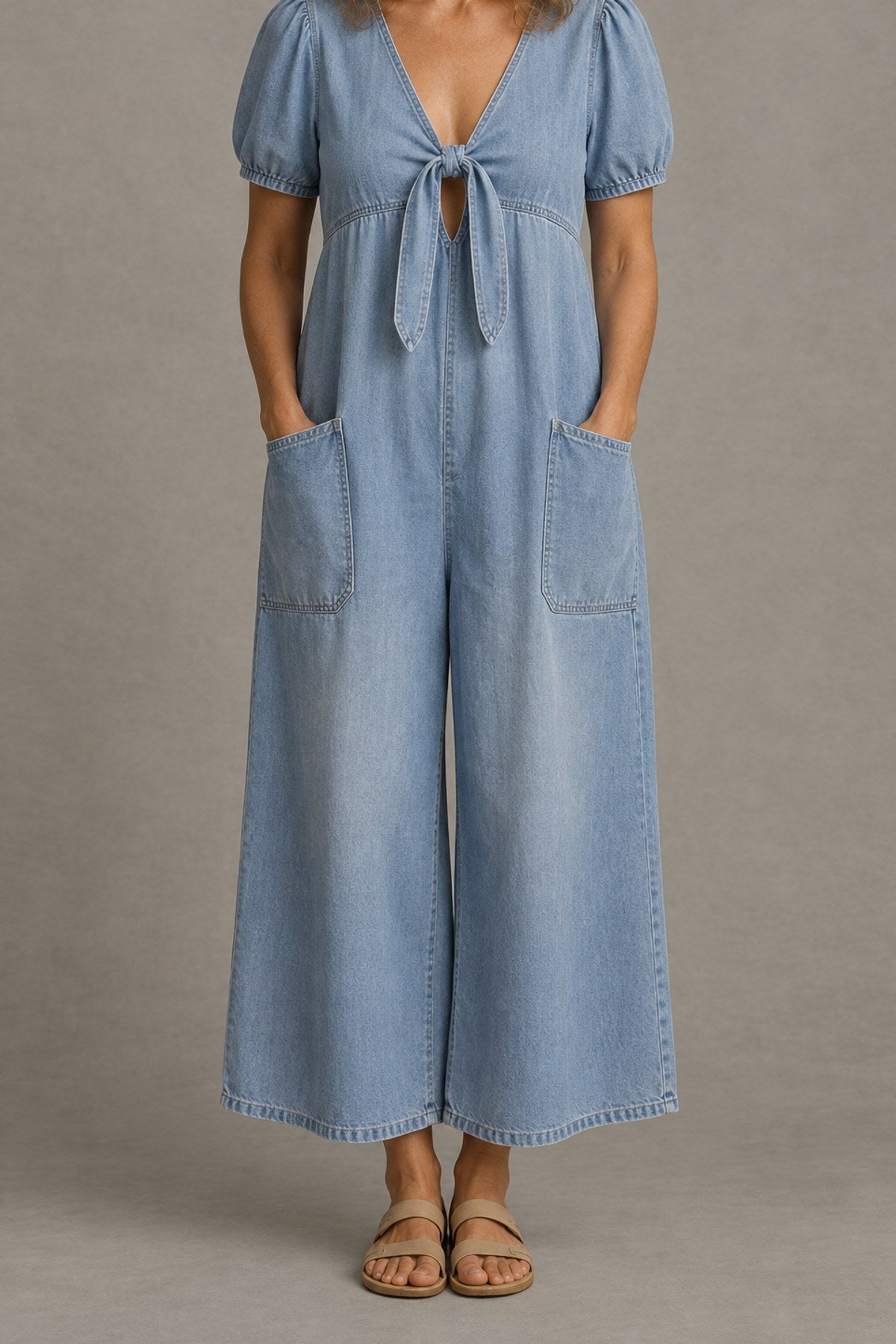 Birdie | Tie-Front Wide-Leg Jumpsuit
