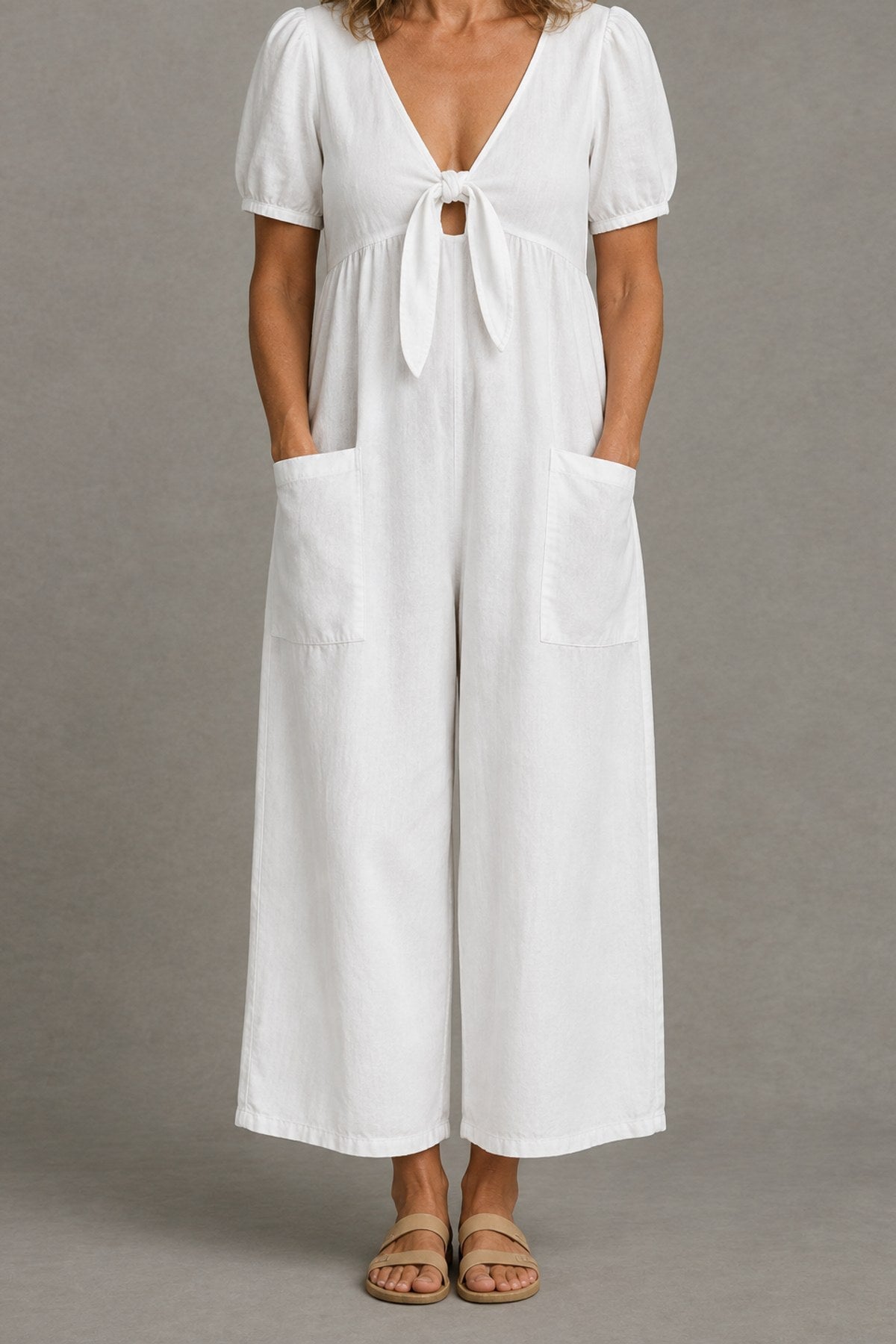 Birdie | Tie-Front Wide-Leg Jumpsuit