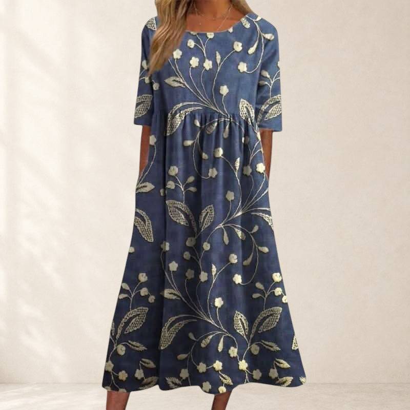 Djala™ flattering dress by THE WHITMORE FAMILY featuring a stylish, elegant design with a fitted silhouette and soft fabric.