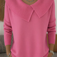 Women's warm sweater with soft collar by THE WHITMORE FAMILY, featuring a cozy knit design and relaxed fit.