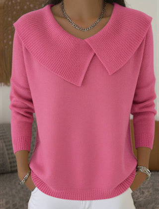Women's warm sweater with soft collar by THE WHITMORE FAMILY, featuring a cozy knit design and relaxed fit.