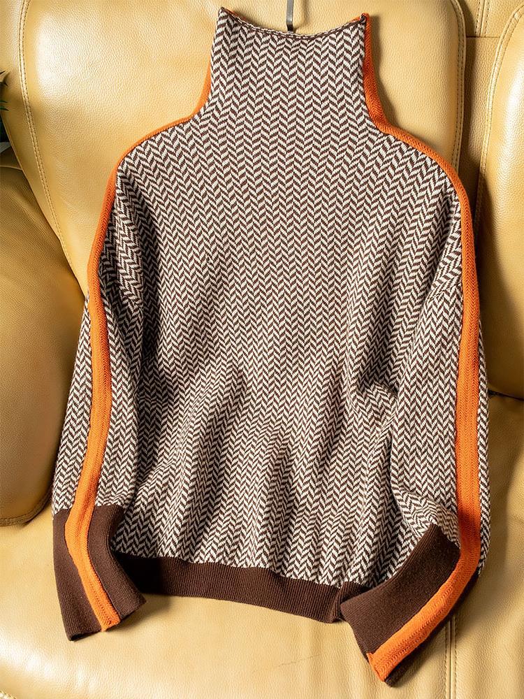Clémence — Elegant Striped Turtleneck Sweater