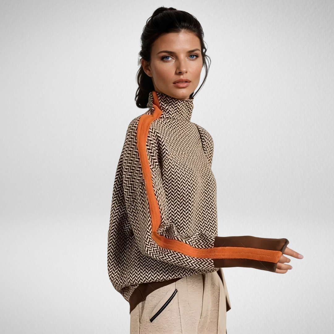 Clémence — Elegant Striped Turtleneck Sweater
