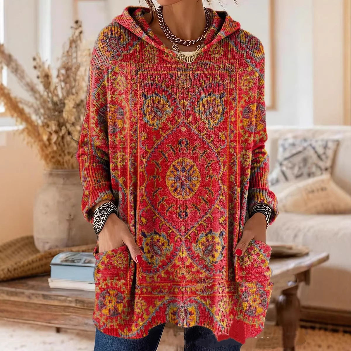 Lizzy | Retro Print Hooded Tunic