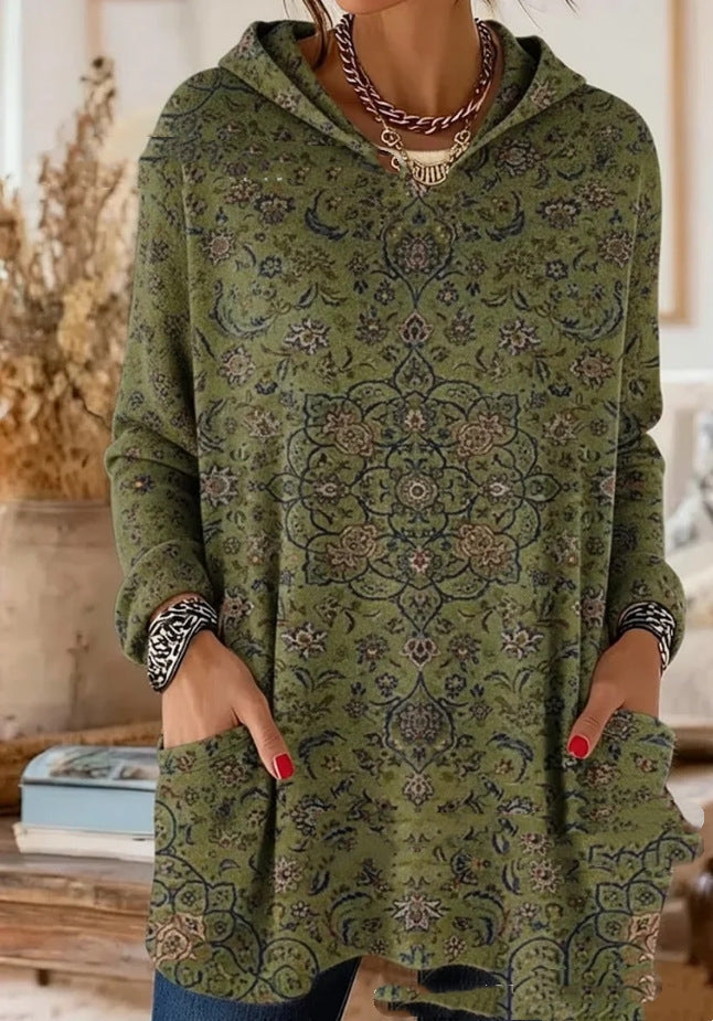 Lizzy | Retro Print Hooded Tunic