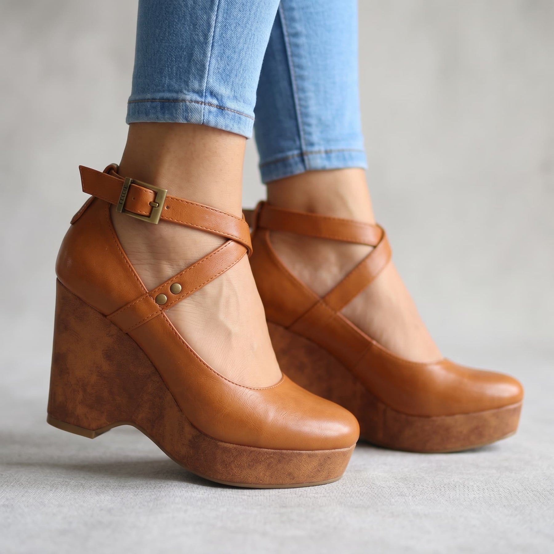 Annabel Cross-Strap Wedges