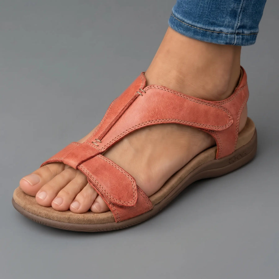 Selina ergonomic comfort sandals by THE WHITMORE FAMILY, featuring cushioned soles and adjustable straps for casual wear.