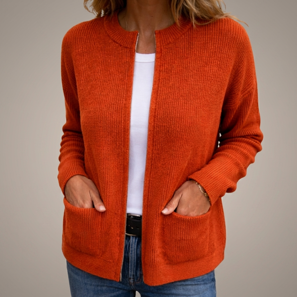 MOREAU LYON | GILET EN TRICOT À FERMETURE ÉCLAIR POUR FEMMES