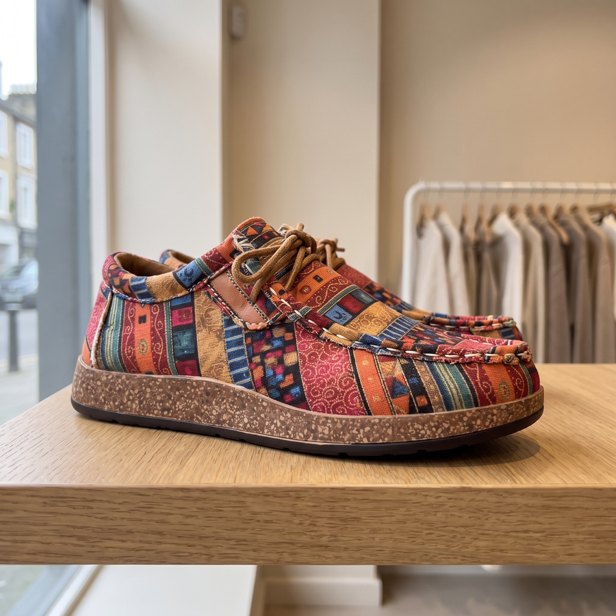 Rebecca orthopedic patterned sneakers by THE WHITMORE FAMILY featuring colorful, comfortable design with supportive soles and stylish pattern.