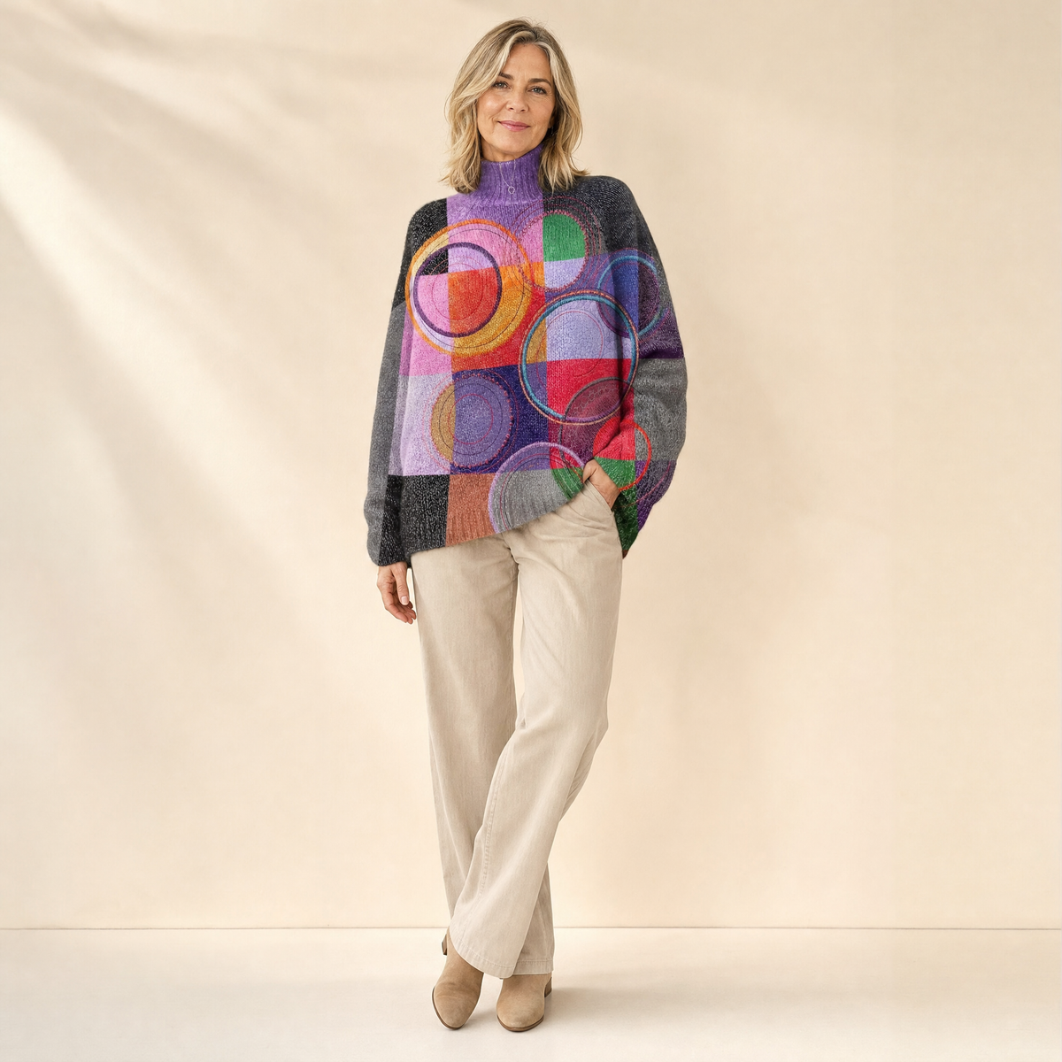 Acacia | Colorblock Knit Turtleneck Sweater