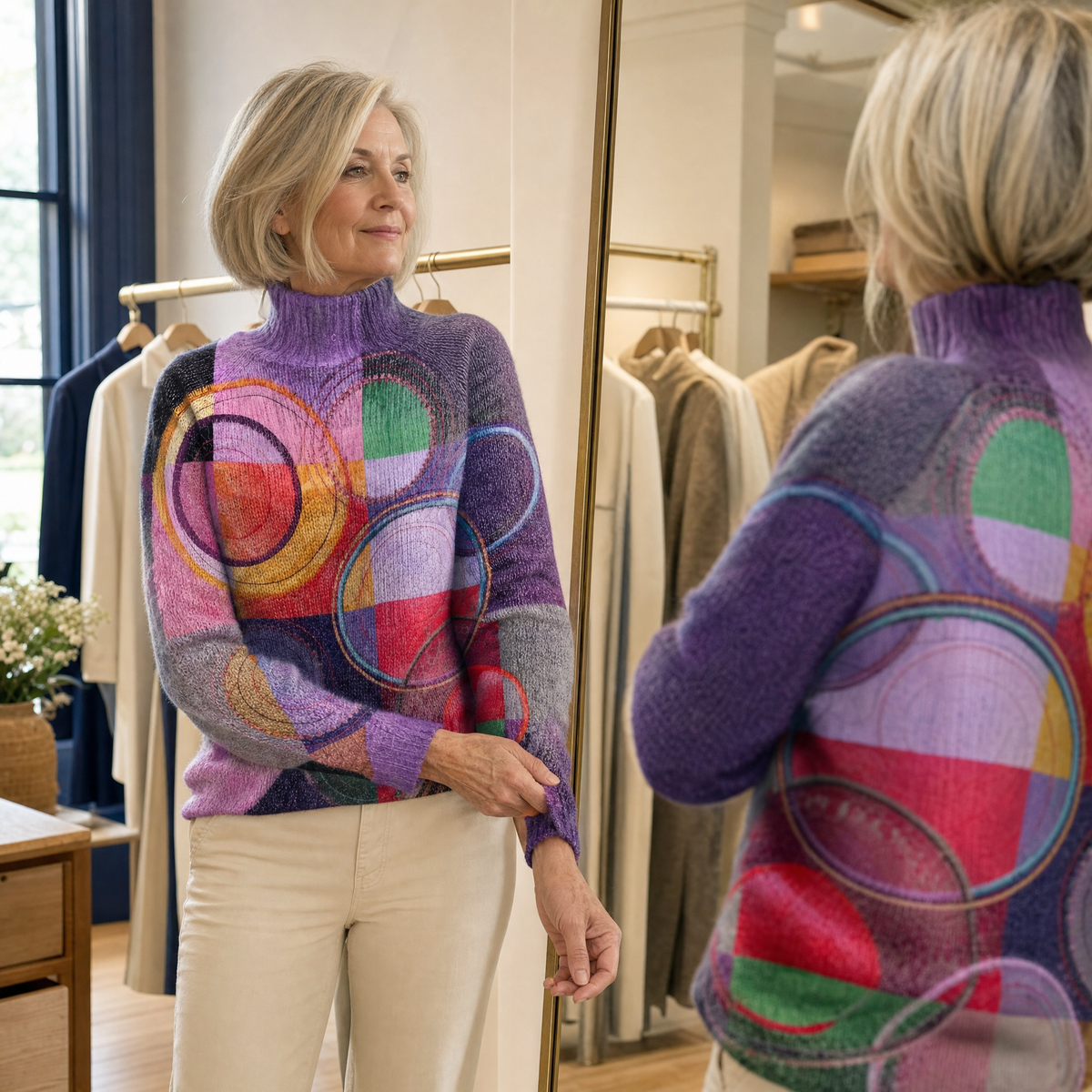 Acacia | Colorblock Knit Turtleneck Sweater